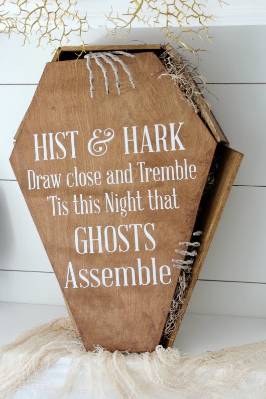 DIY Creepy Stained Coffin - Halloween Decor via Thehouseofsmiths