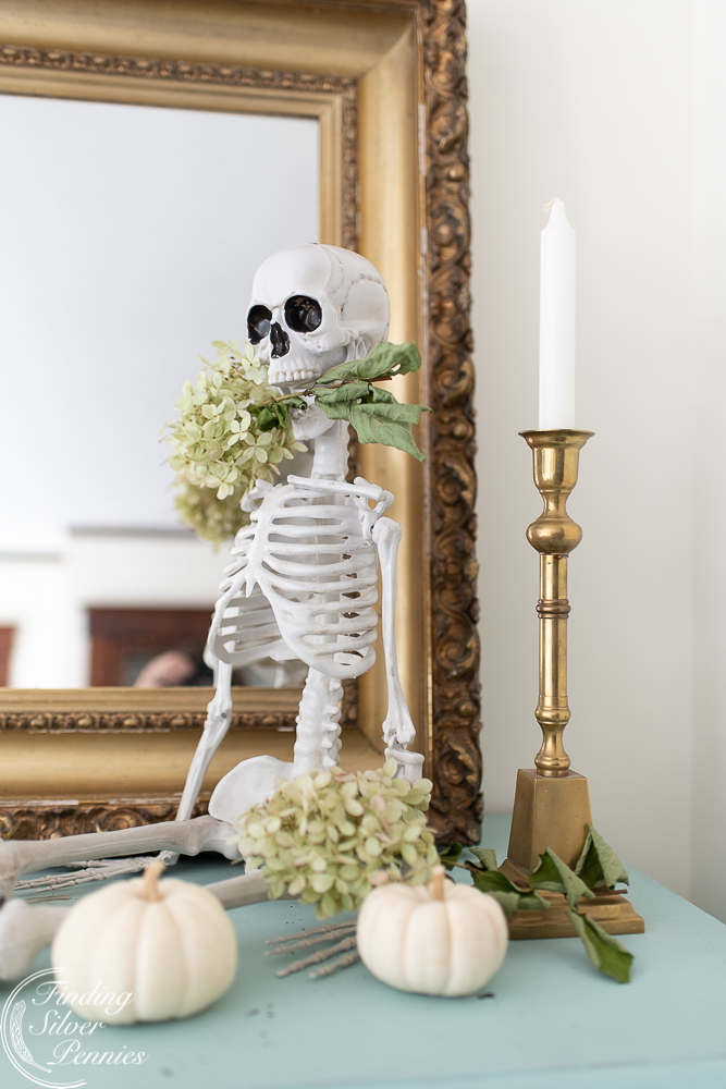 Halloween Decor Ideas Flowers And Skeletons from Finding Silver Pennies