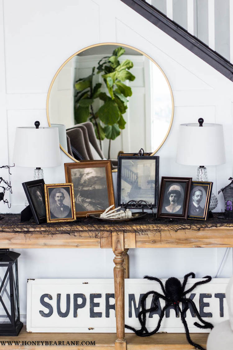 Halloween Decor Ideas Vinage Creepy Photo Frames Via HoneyBearLane