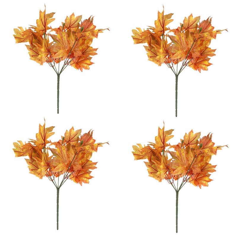 Affordable Fall Decorations 4 Piece Autumn Maple Leaf Branches