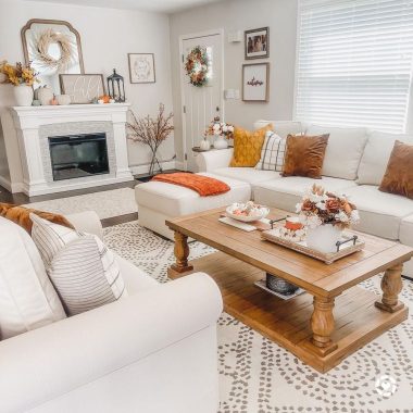 Affordable Fall Decorations Farmhouse living room decor via my_pittsburgh_home