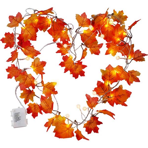 Affordable Fall Decorations Maple Leaves Fall Garland String Lights