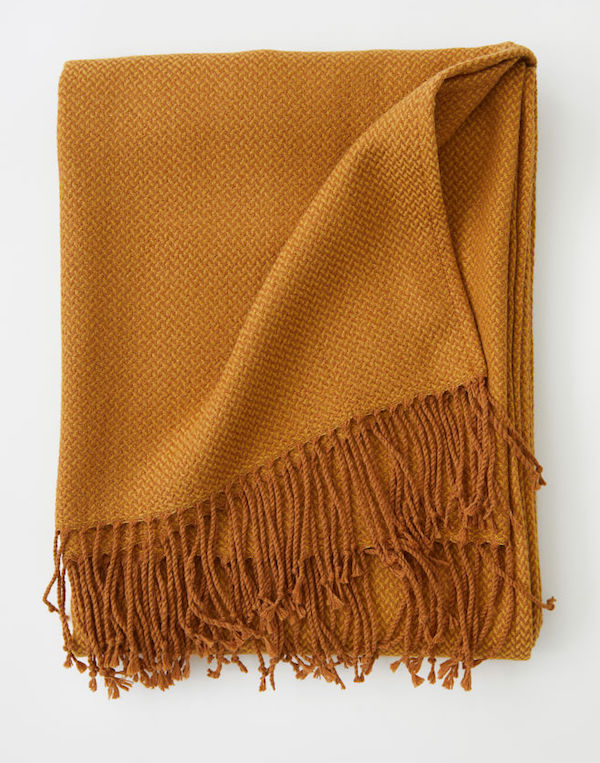 Affordable Fall Decorations Ultra Cozy Orange Blanket