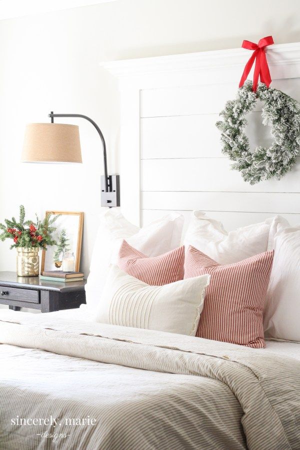 DIY Christmas Bedroom Decor by sincerelymariedesigns