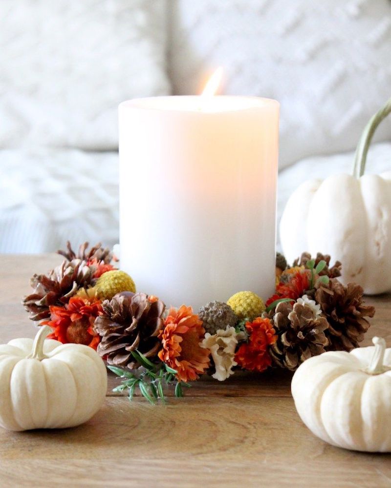 DIY Fall Candle Wreath via TonalityDesigns