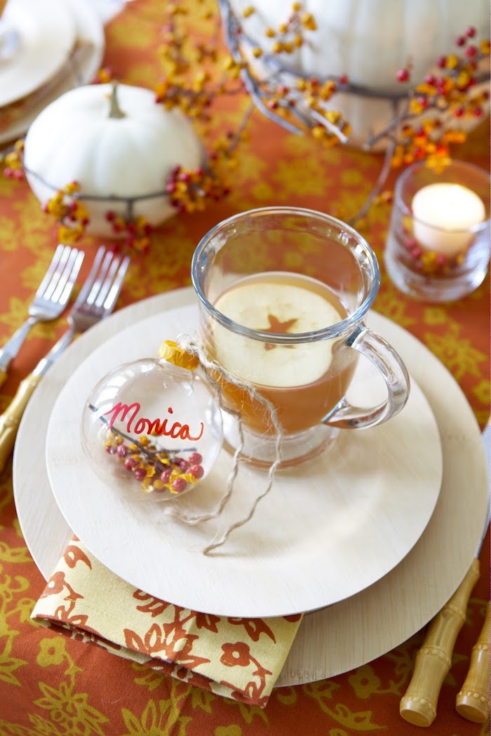 Glass Balls Thanksgiving Place Card via Yourcozyhome