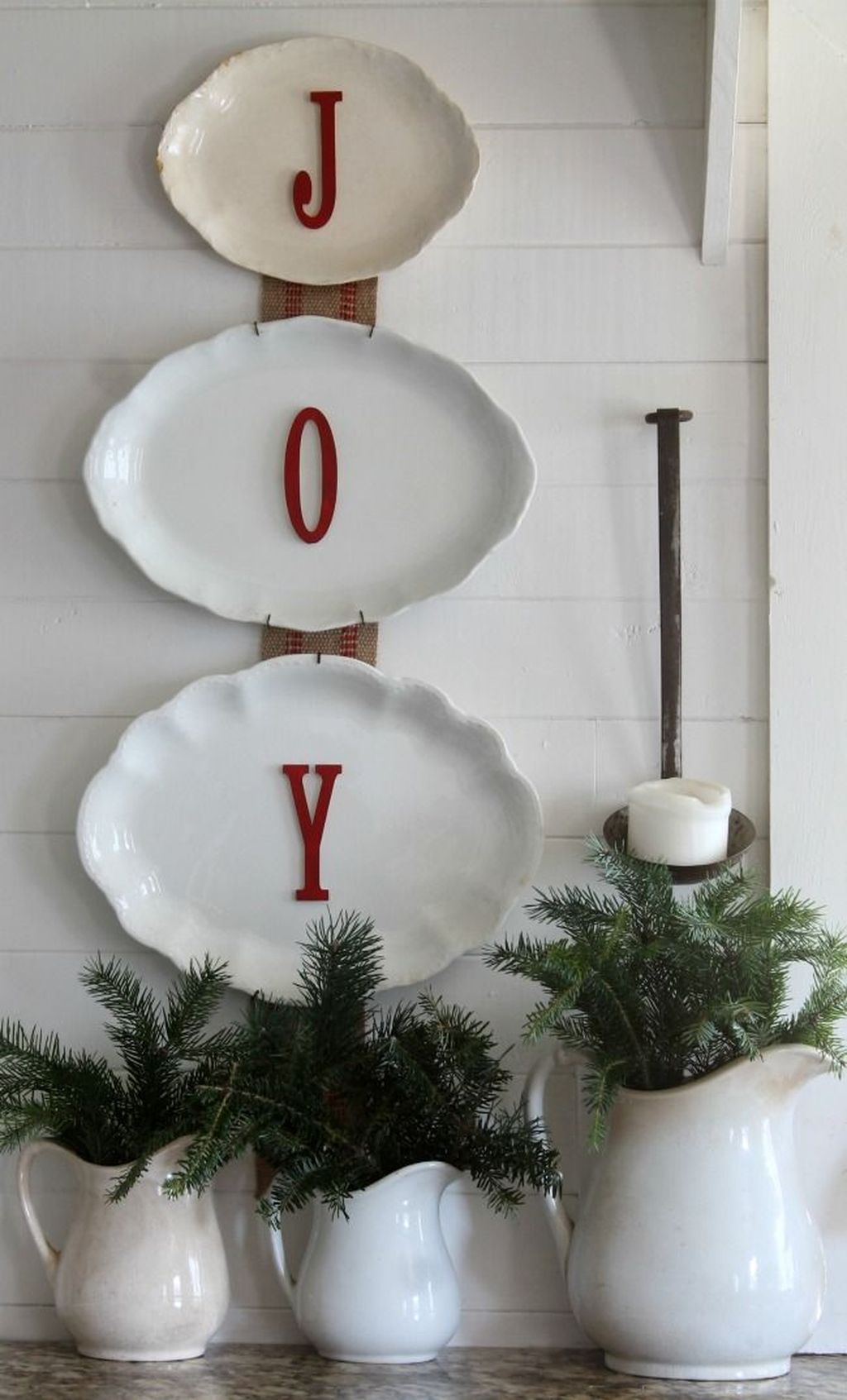 Farmhouse Christmas Wall Decor - JOY Plates