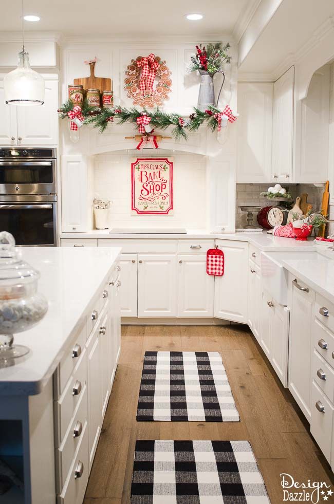 Metal Christmas Pitcher Above the Stove via designdazzle