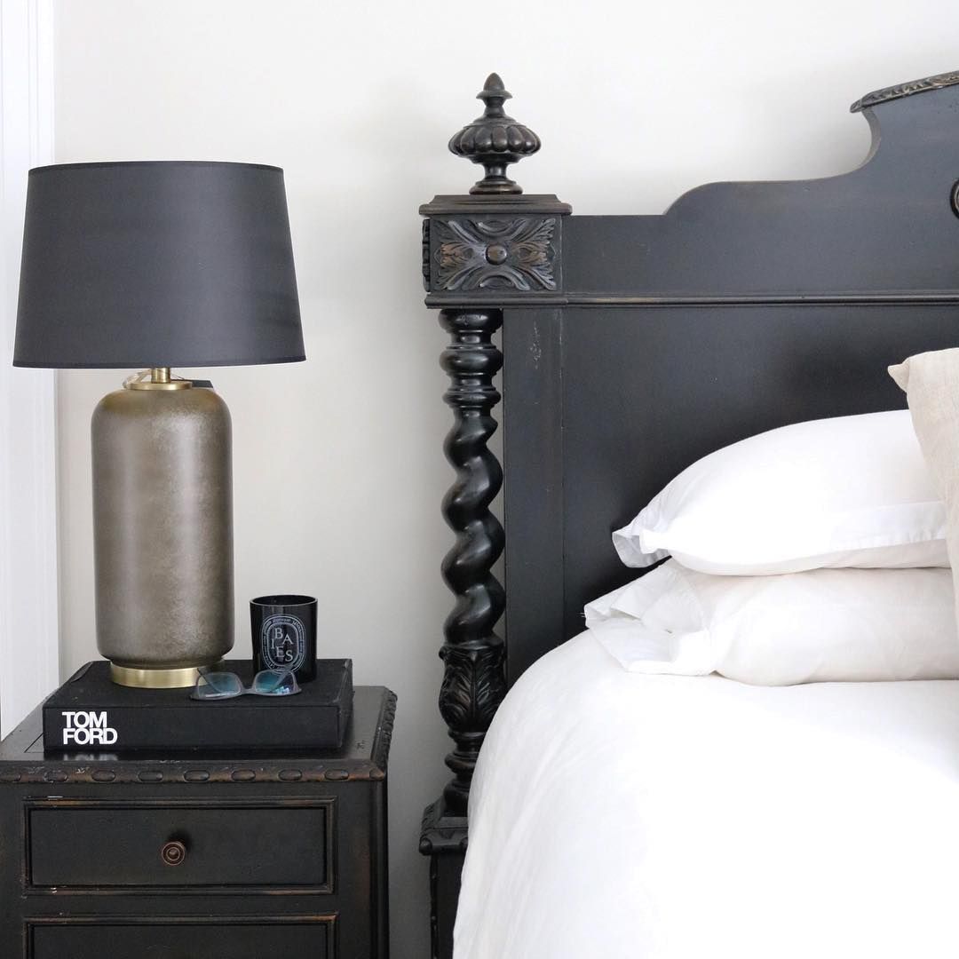 Black headboard in the Bedroom - Dark Bedroom