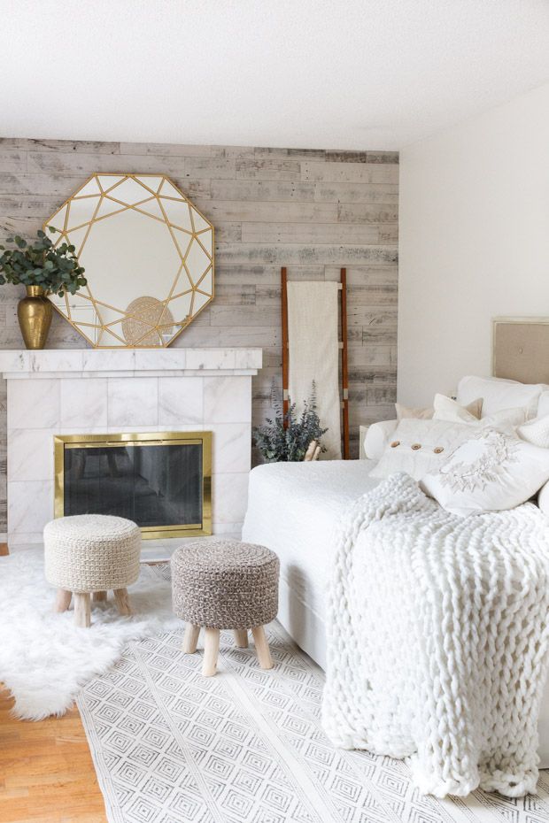 Chunky Knit Blanket on the Bed and Knitted Stools via zevyjoy