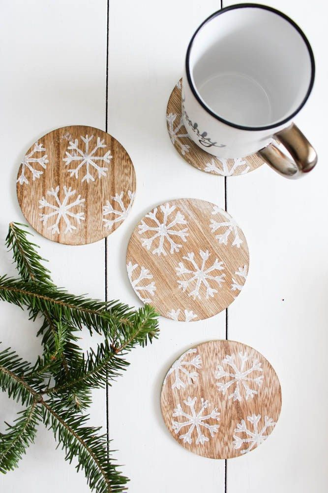 DIY Winter Snowflake Coasters via withinthegrove