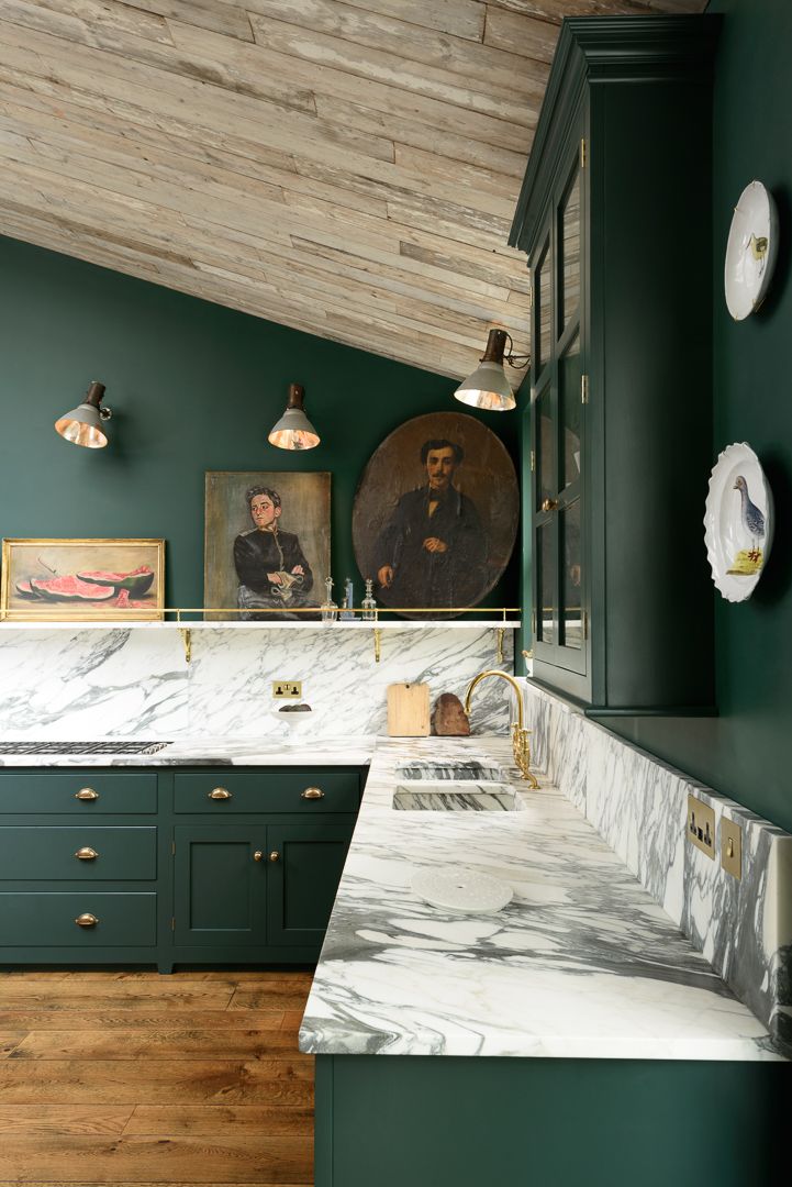 Green Kitchen Cabinets via DeVol Kitchens