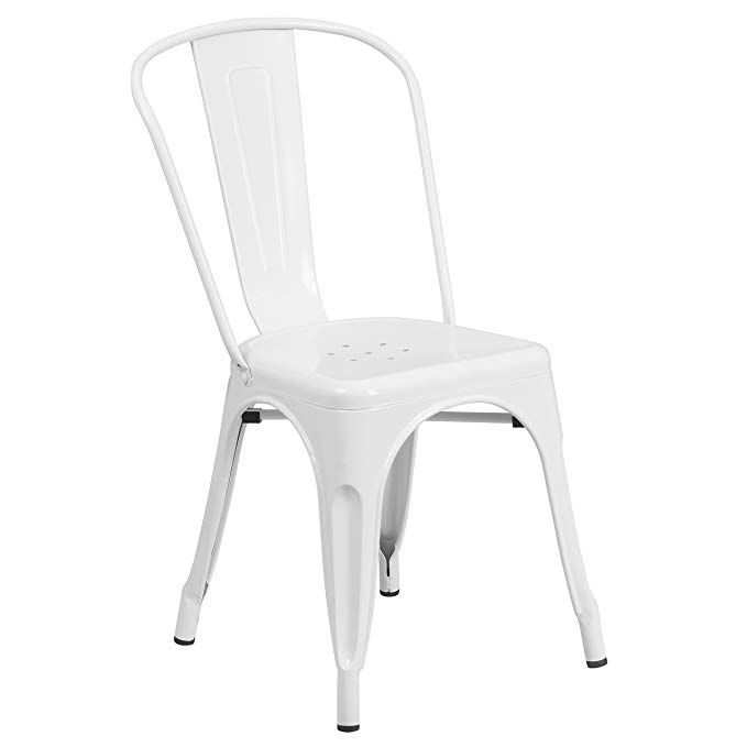 Industrial Dining Chair, White Tolix Chair