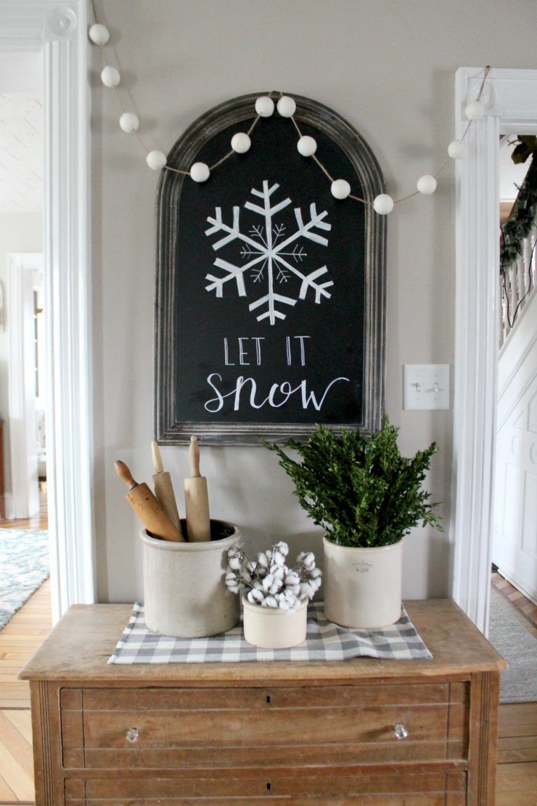 Let it Snow Chalkboard Decor via christinamariablog