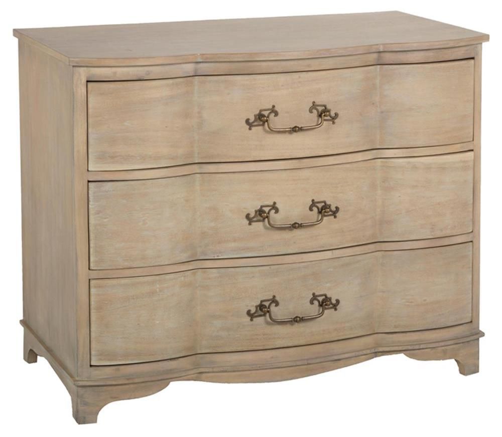 Marline French Country Beige Washed Oak Curvy Front Chest – French Country Dressers