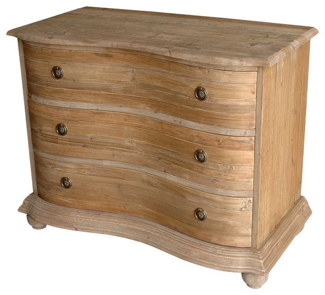 Rodin French Country Reclaimed Natural Pine Curved Dresser – French Country Dressers