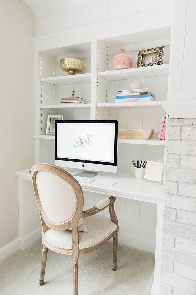 Round back French Armchair at Built in Desk, Office Space