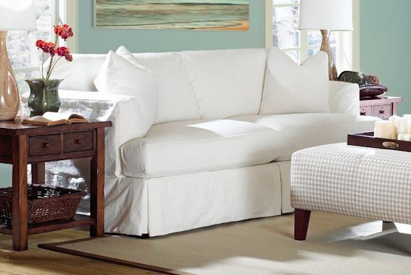 White Slipcovered Sleeper Sofa - Carly