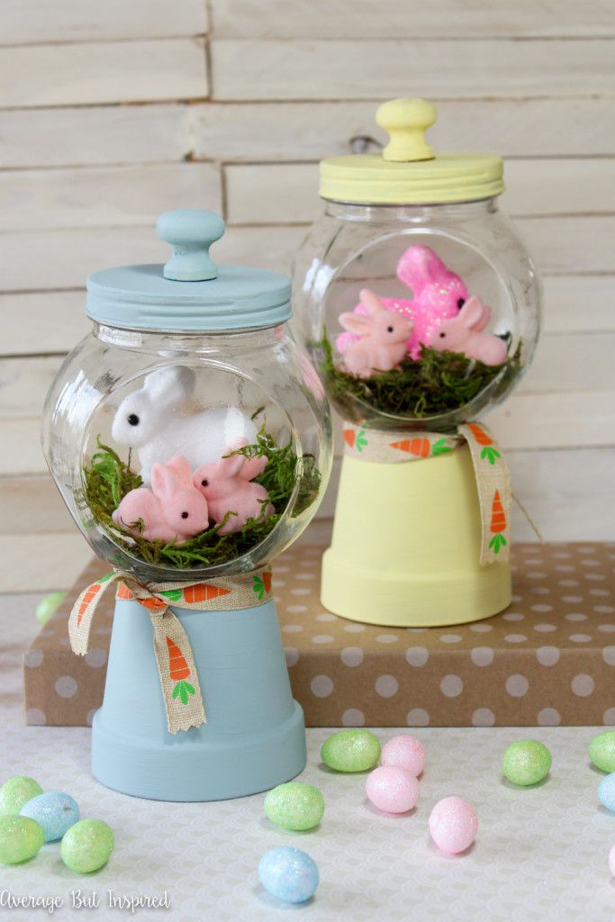 DIY Bunny Gumball Machine Craft Decor Project via AverageInspired