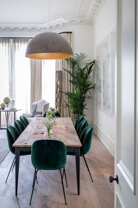 Dark Green Velvet Dining Chairs