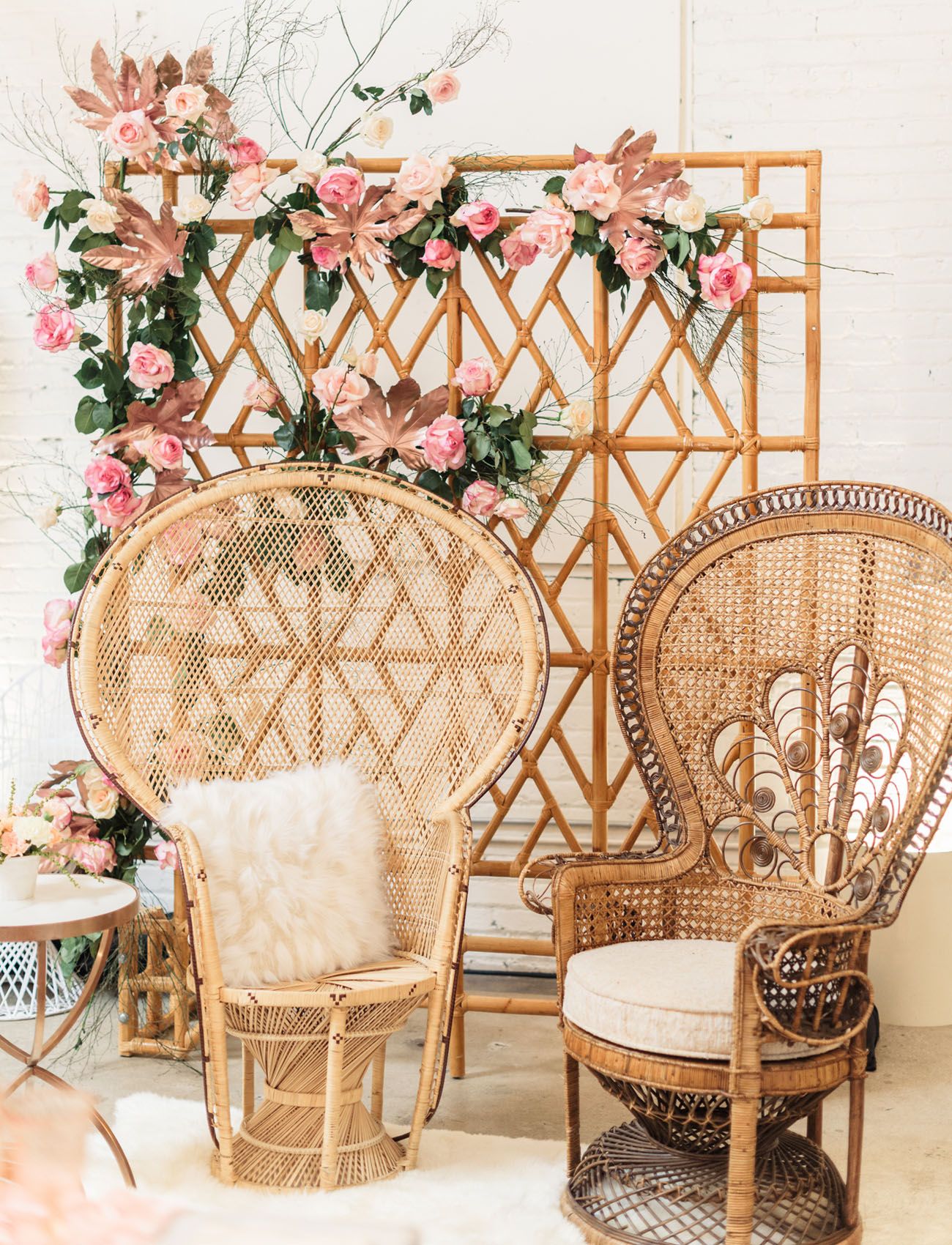 Floral Peacock Chairs via greenweddingshoes