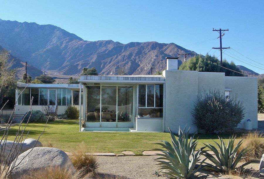 Glass walls and Large Glass Windows in the Miller House, by Richard Neutra in Palm Springs, California