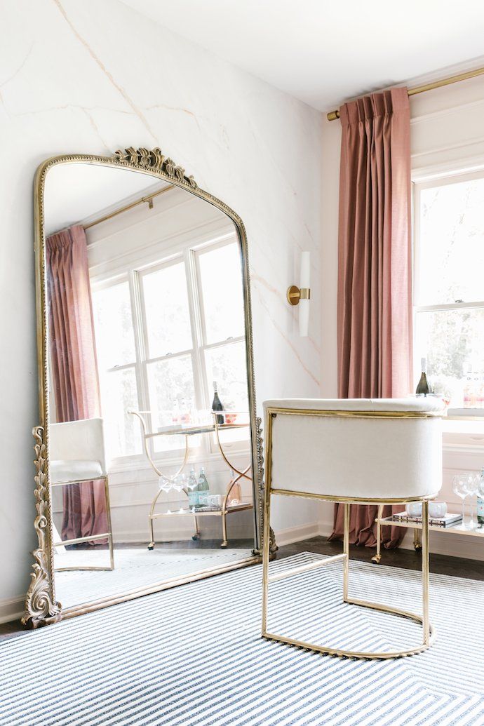 Oversized French mirror via The Glitter Guide