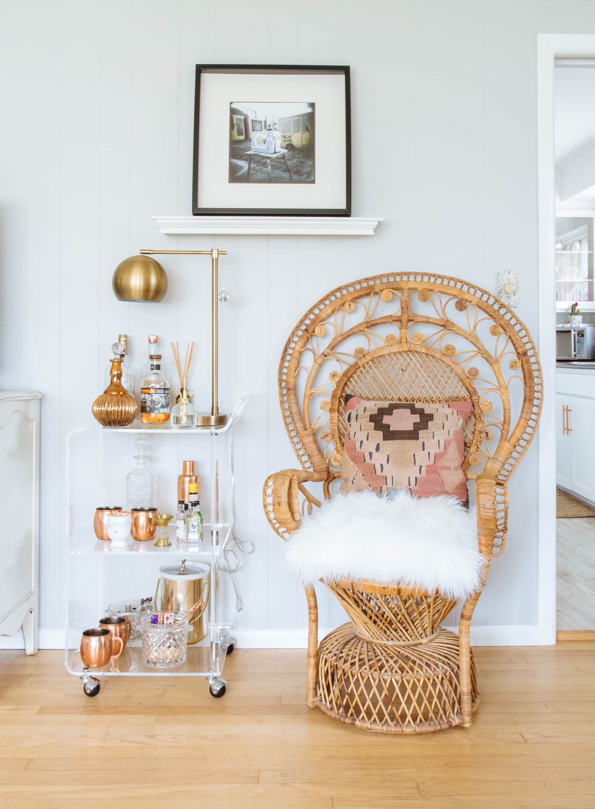 boho wicker peacock chair