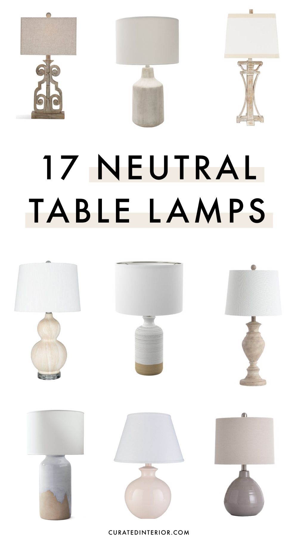 17 Neutral Table Lamps