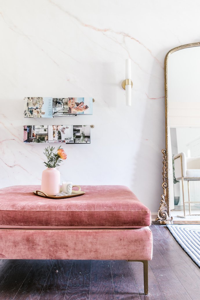 Blush Pink Ottoman