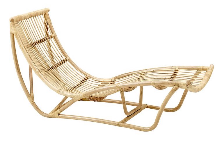 Bohemian rattan chaise lounge