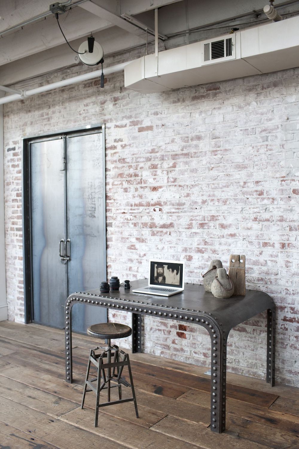 Industrial Desks for Home offices via DesignSponge