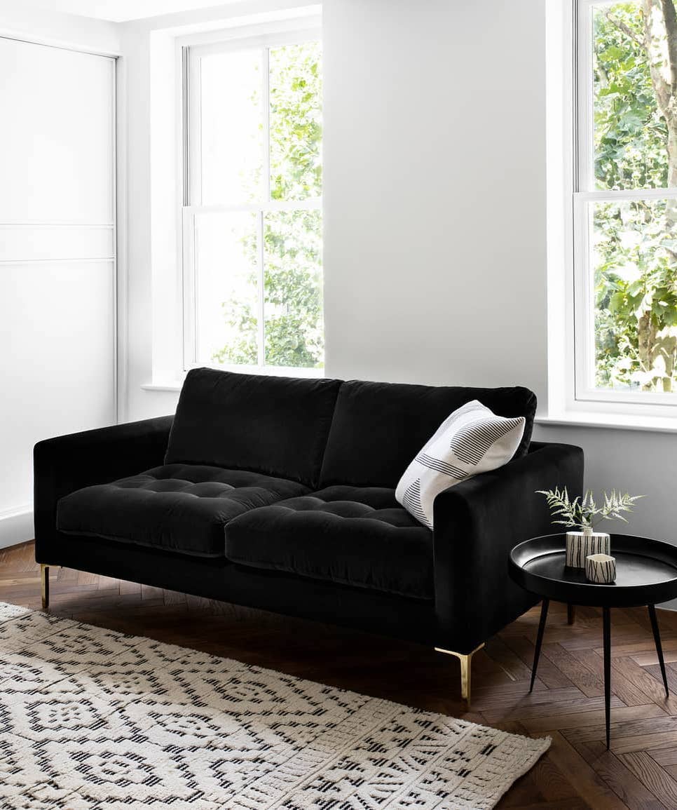 Living Room Design Black Sofa