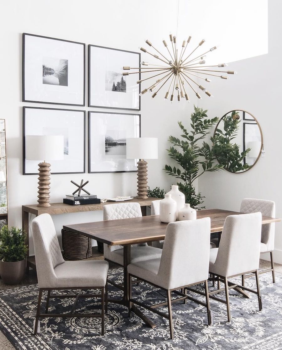 Neutral dining room via @leclairdecor