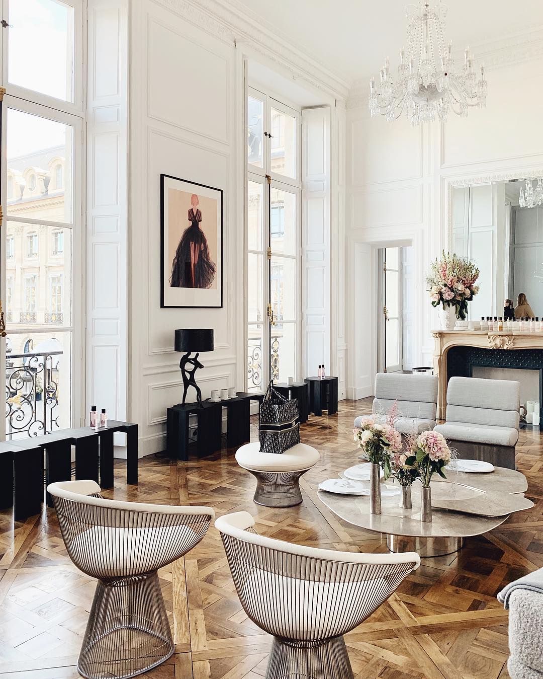 Parisian Accent Chairs - Soleil chairs in traditional Parisian apartment