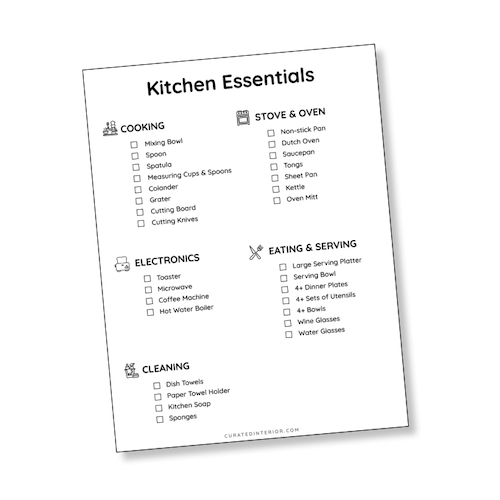 Kitchen Essentials Printable