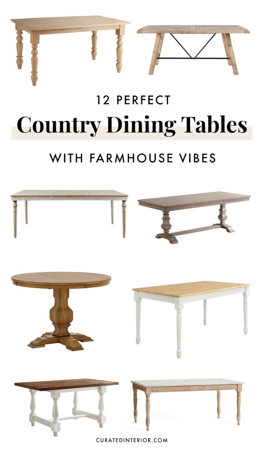 12 Country Dining Tables to Brighten Your Space