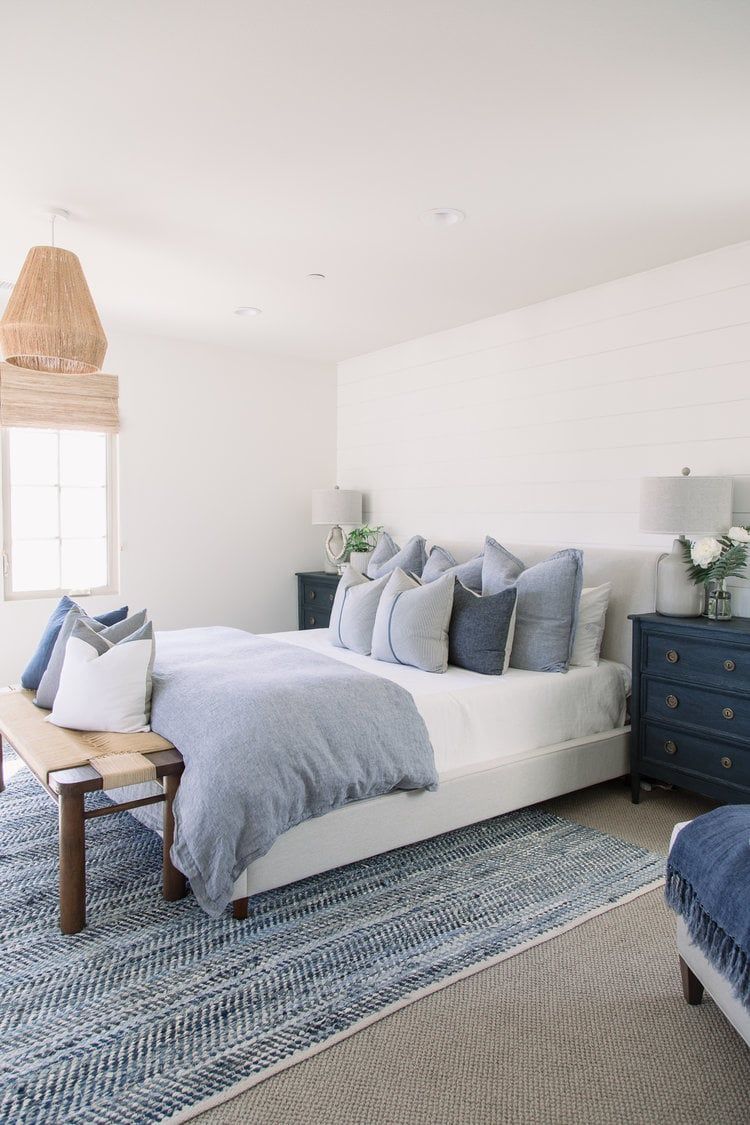 Shades of Blue in Coastal Bedroom Design via PureSalt
