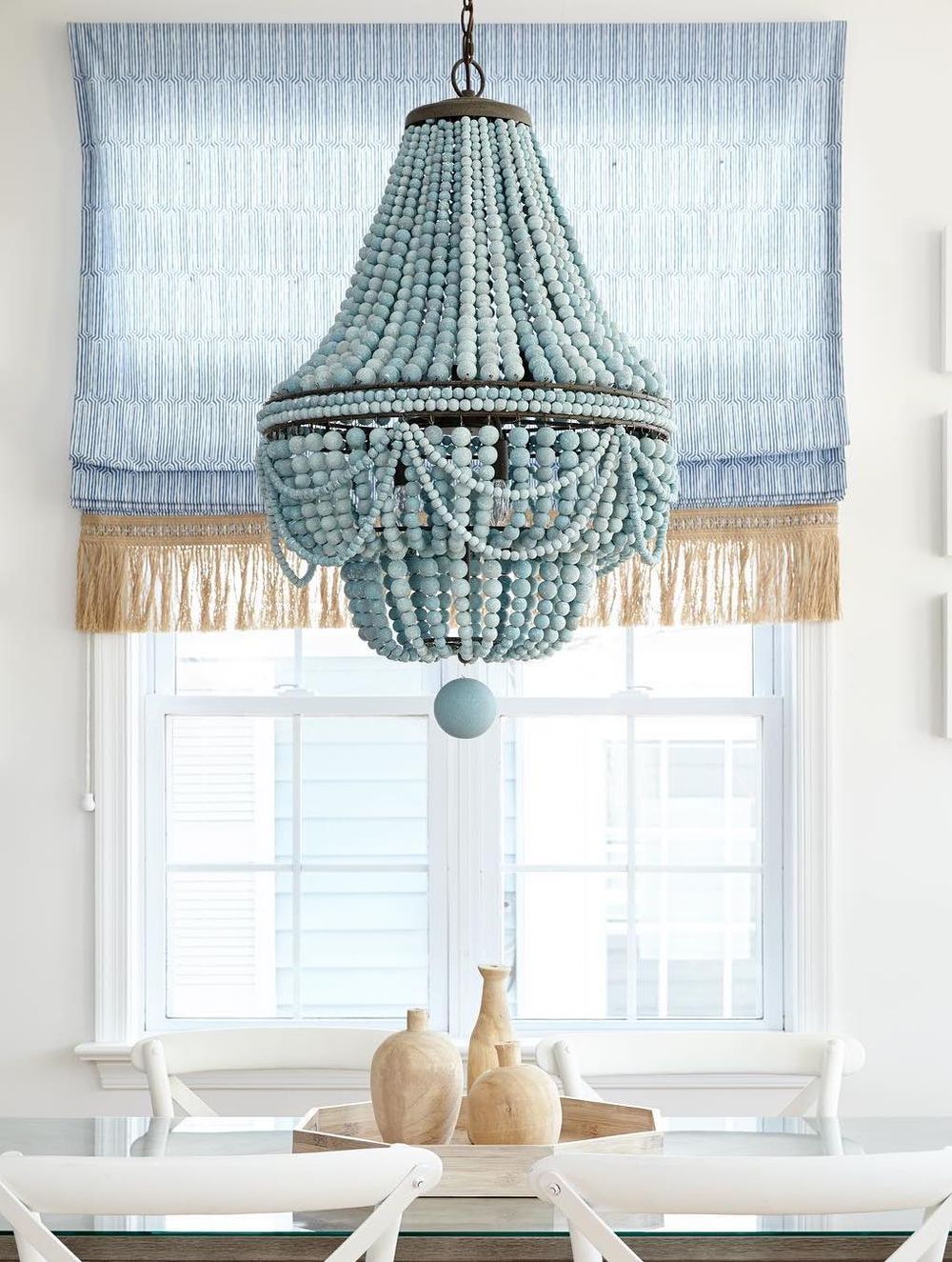 Coastal Chandelier Beaded Blue @stephaniekrausdesigns