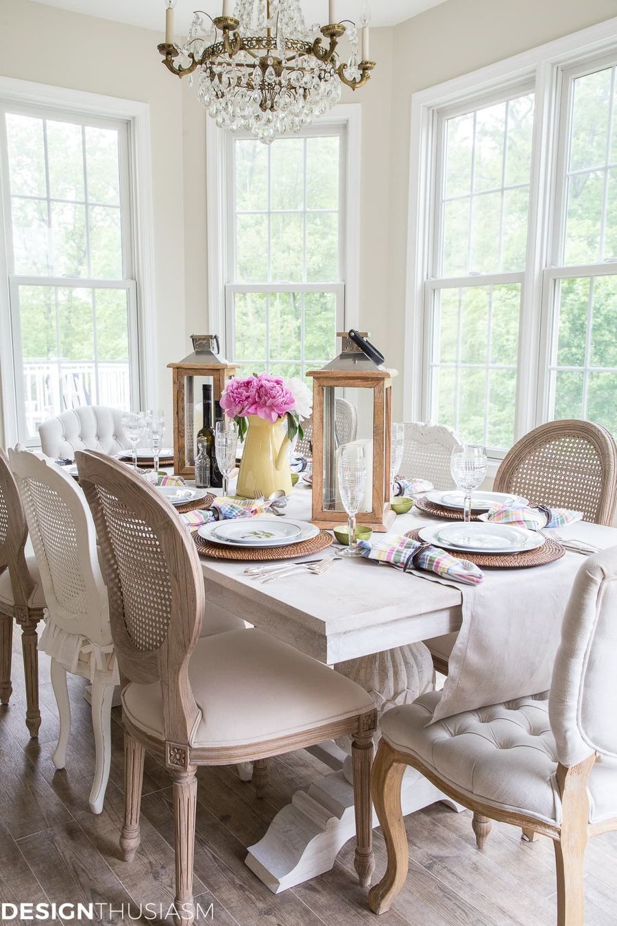 Cane Back Dining Chairs French Country Dining Room via Designthusiasm