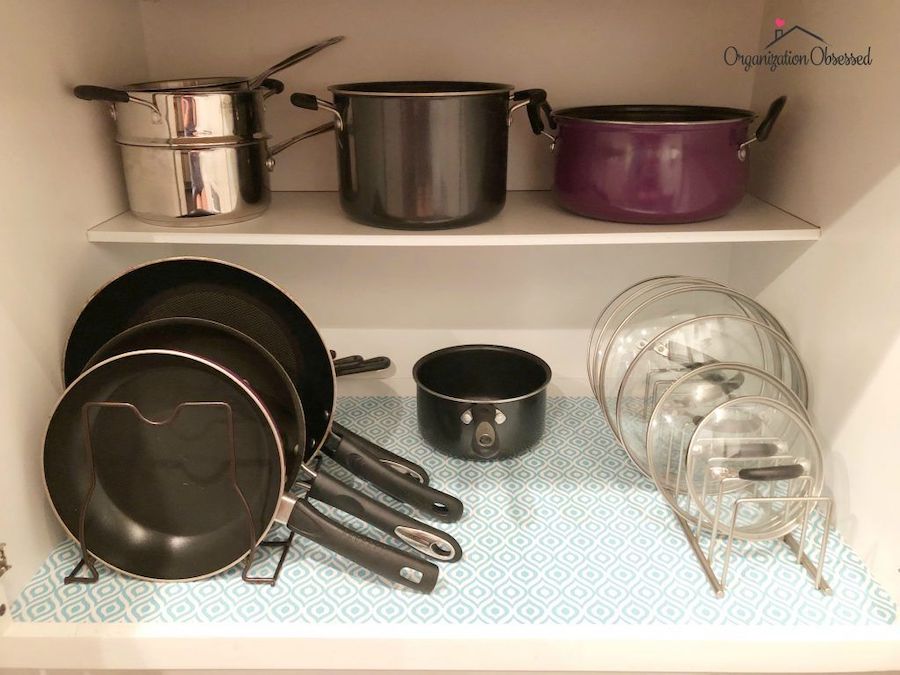 Pot Lid and Pan Organizer via organization obsessed