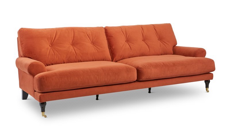 Burnt Orange Dietrich Tufted Sofa