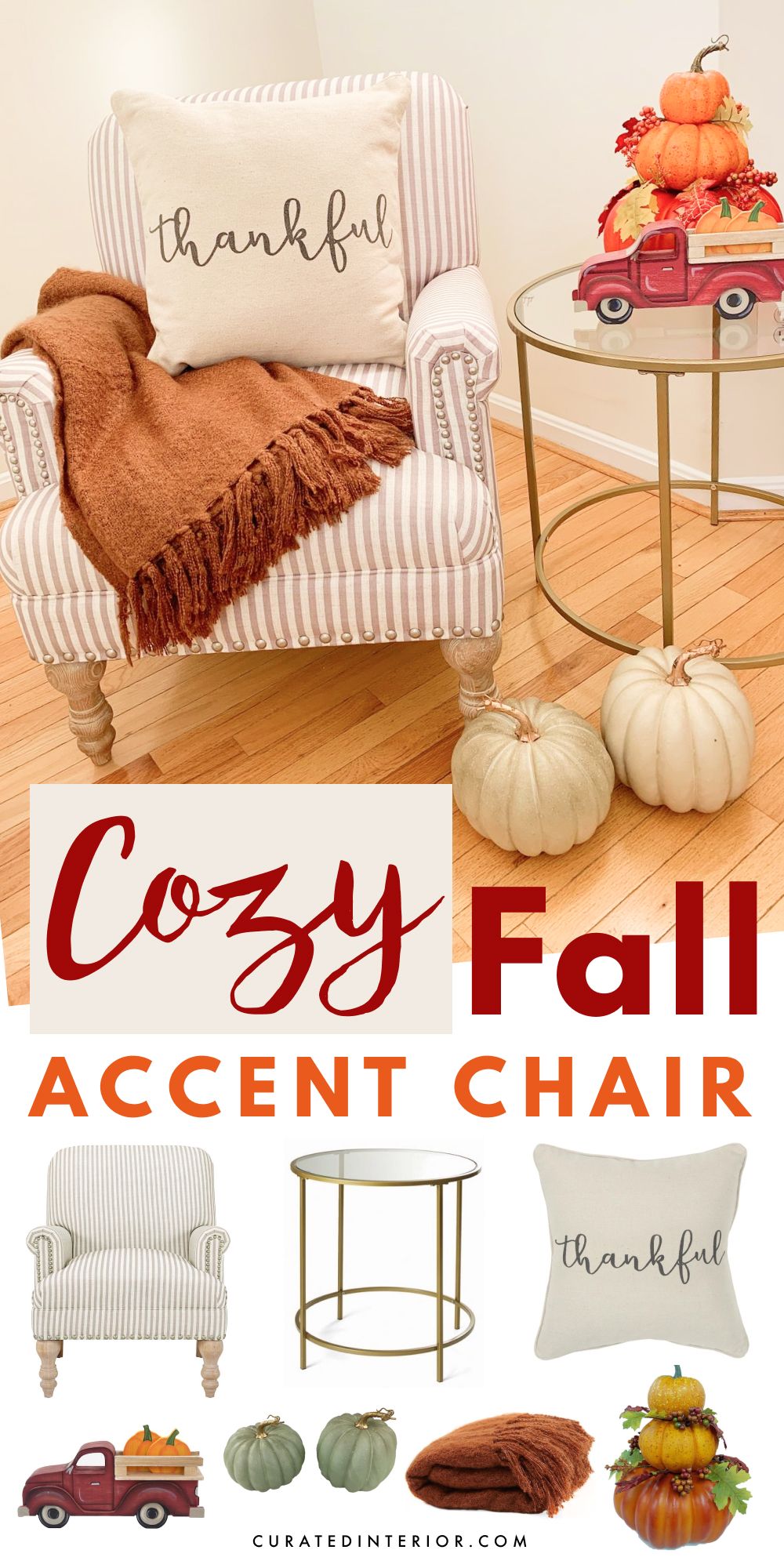 Cozy Fall Accent Chair Decor from Walmart