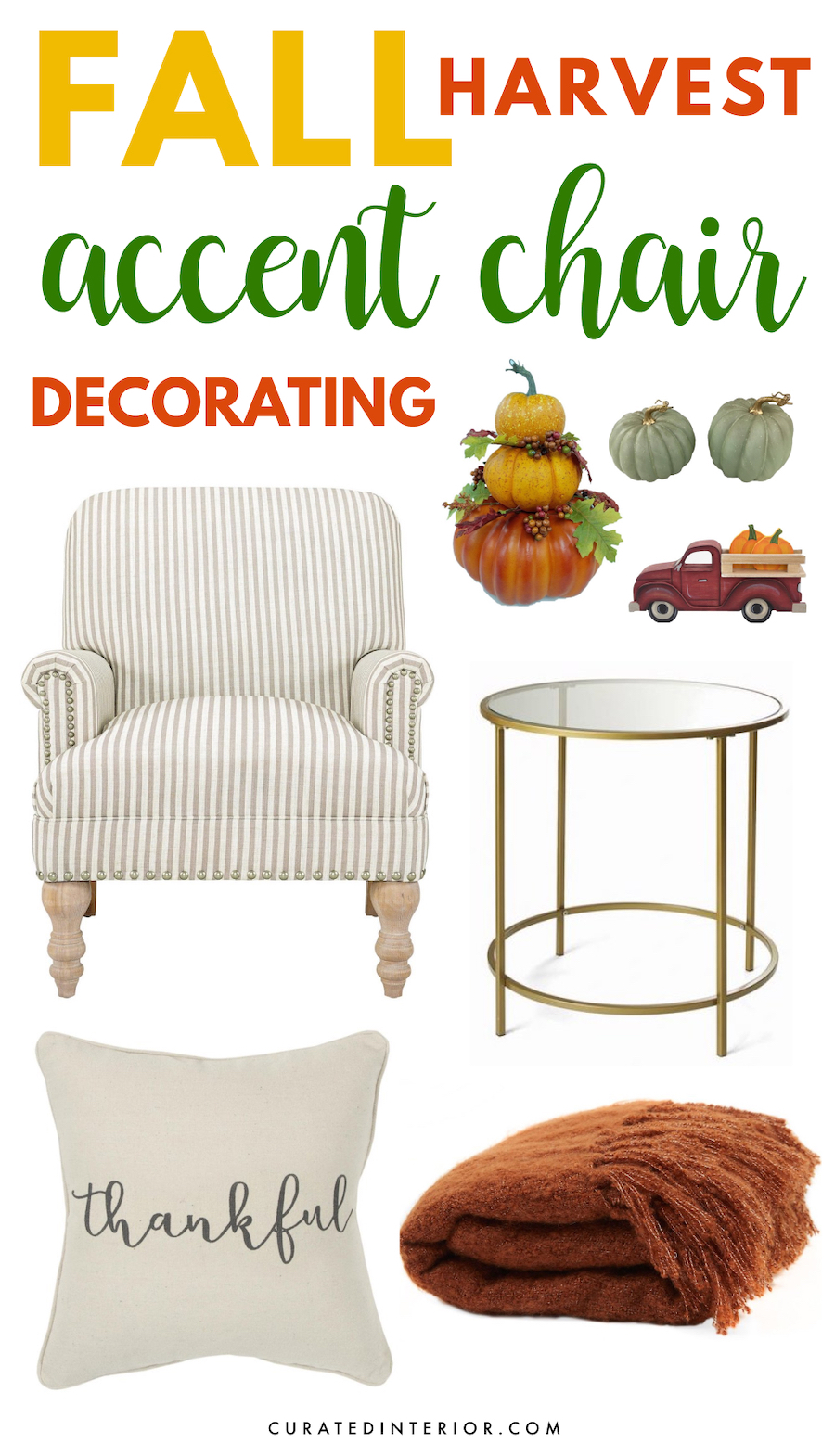 Fall Harvest Accent Chair Decorating