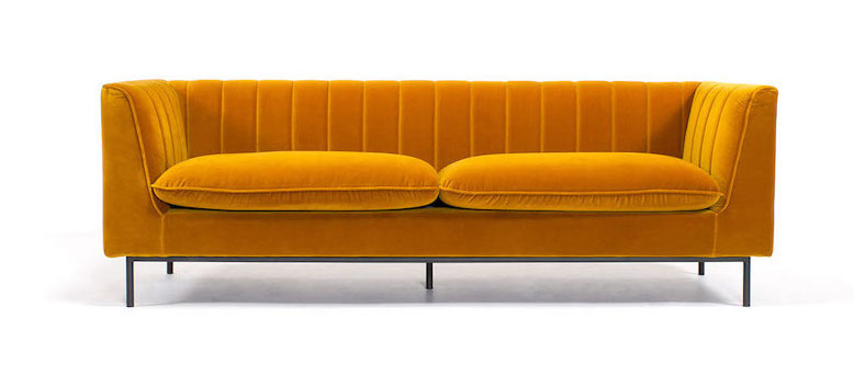 Element de Base Stripes Sofa in Velvet Rust