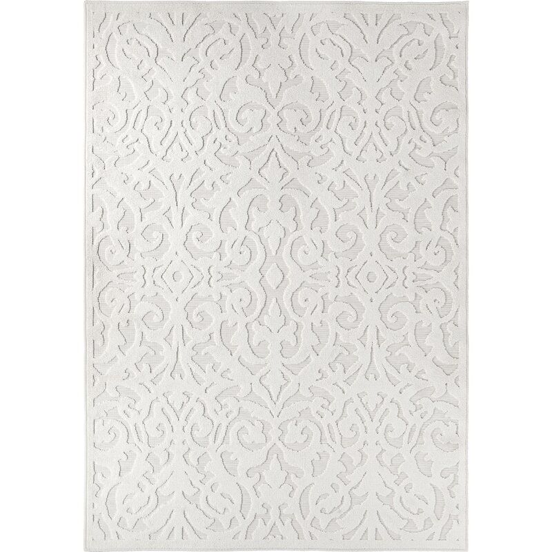My Texas House by Orian Boucle Blur Damask Natural Area Rug