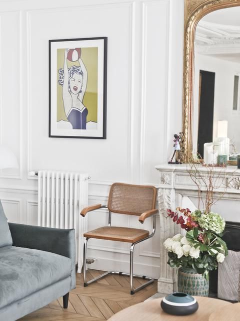 Parisian living room with Breuer cane chair