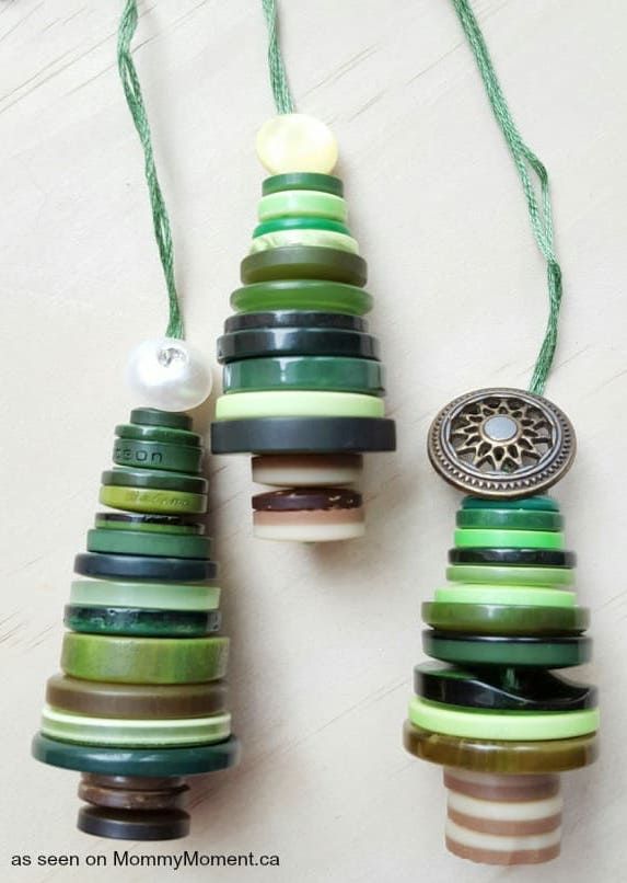 Christmas Tree Button Ornament via mommymoment