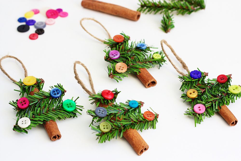 Cinnamon Stick Christmas Tree Ornaments via consumercrafts