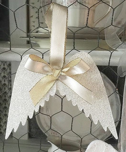 DIY Angel Wing Ornaments via ourcraftymom